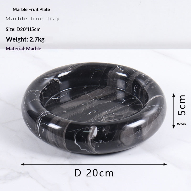 Natural Marble Round Fruit Bowl Decoration