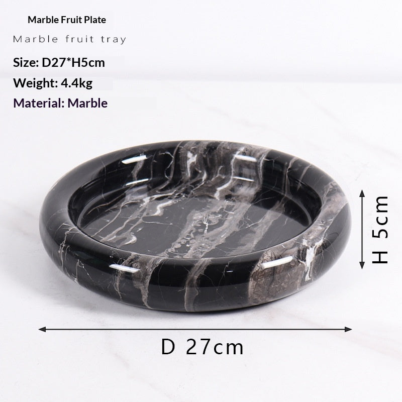 Natural Marble Round Fruit Bowl Decoration