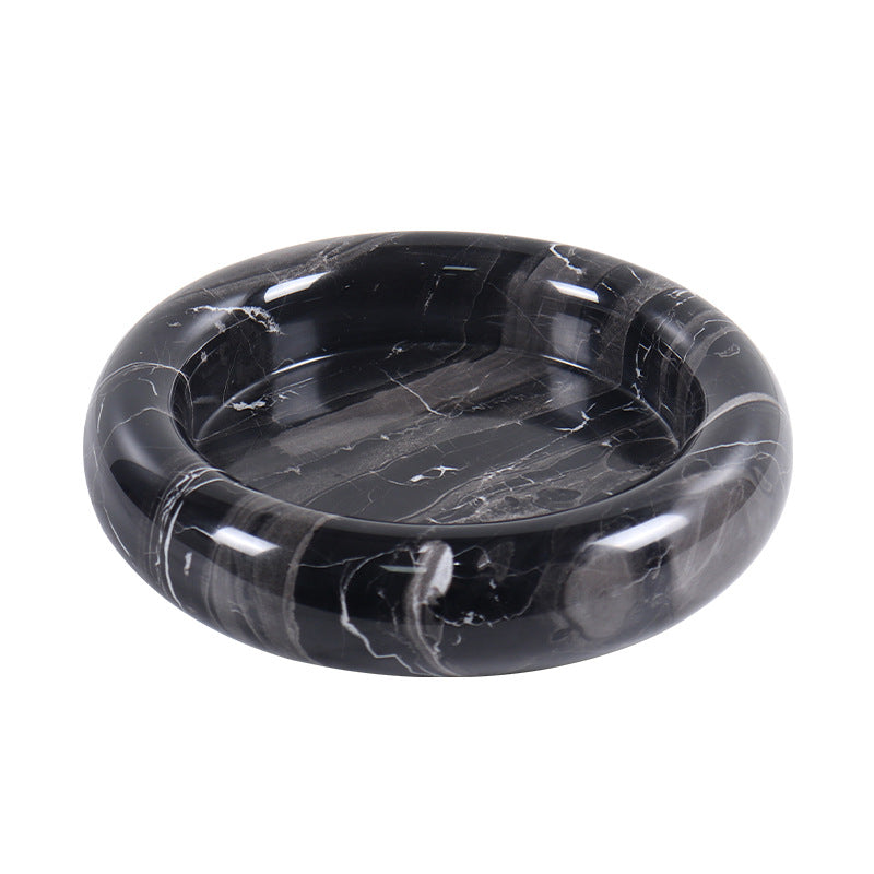 Natural Marble Round Fruit Bowl Decoration